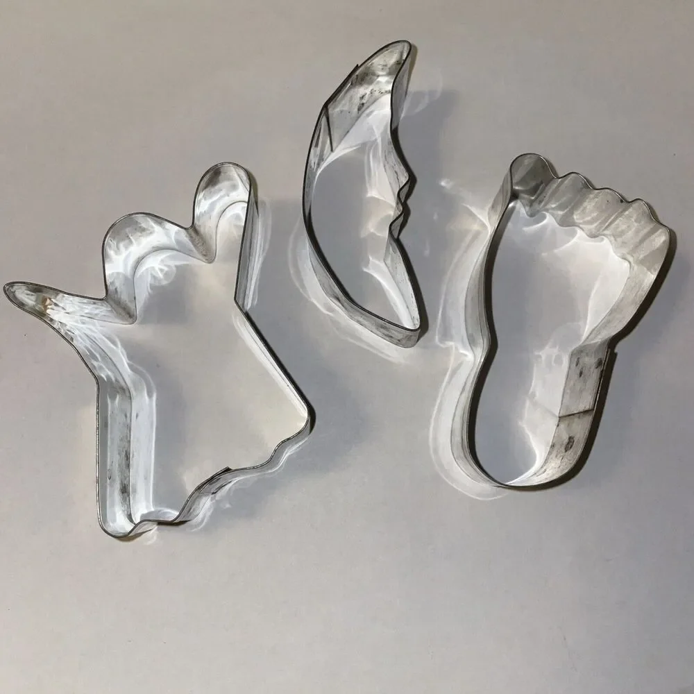 Vintage Cookie Cutter Lot of 3 Ghost Moon Foot/Skinny Ghost *SOME TARNISH*
